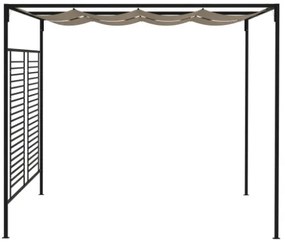 Gazebo con Tetto Retrattile 3x4x2,3 m Grigio Talpa 180 g/m²