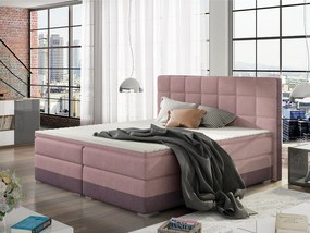 Letto matrimoniale boxspring Michelangelo - 160 x 200 cm , Tessuto lilla+tessuto rosa