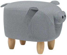 Pouf in tessuto grigio chiaro PIGGY Beliani