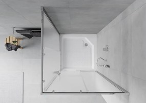 Mexen Rio cabina doccia quadrata 90 x 90 cm, ghiacciata, cromo + piatto doccia Rio, bianco - 860-090-090-01-30-4510
