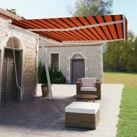 Tenda Retrattile Manuale Autoportante 500x350cm Arancio Marrone 3069660