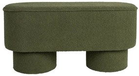 Panchina verde con rivestimento in bouclé Marcos – White Label