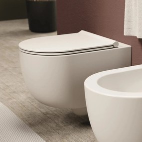 Wc Sospeso Senza Brida Alice Ceramica Bianco Opaco "Unica 55"