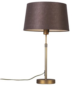 Lampada da tavolo bronzo paralume marrone 35 cm regolabile - PARTE