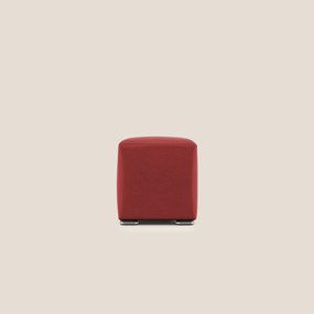 Cube pouf in microfibra smacchiabile T11 rosso