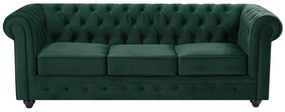 Divano 3 posti in Velluto Verde - CHESTERFIELD