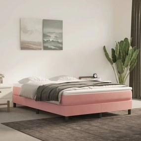 Materasso A Molle Insacchettate Rosa 140x220x20 Cm İn Velluto /