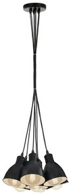 Lampadario Moderno Priddy nero 7x E27 Ø9cm EGLO