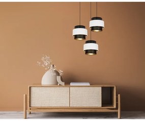 Lampadario a sospensione con filo NESS 3xE27/60W/230V diametro 45 cm nero/bianco