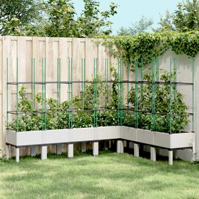 Fioriera Da Giardino Con Traliccio Bianco 200x160x142,5cm İn Pp /