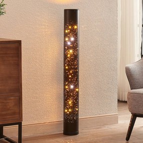 Lampada da terra a LED Lengla Lindby, Nero, Soggiorno / Sala da pranzo, Metallo, Moderno, Lampada LED da terra