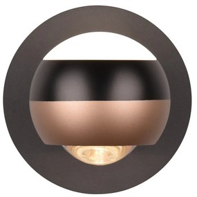 Lampada da parete a LED ø 10 cm in colore nero-rame Orbit - Trio Select