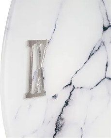 Orologio rotondo D65 cm in vetro temperato effetto marmo Bianco - LICOY