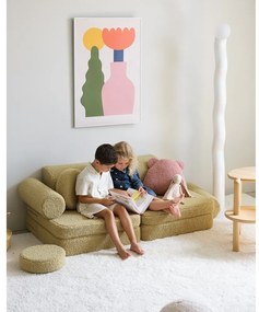 Divano per bambini verde con rivestimento in bouclé 132 cm Settee – Wigiwama