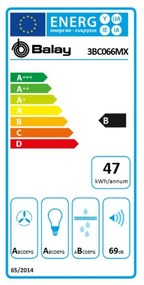 Cappa Classica Balay 3BC066MX 60 cm 590 m3/h 69 dB 220 W