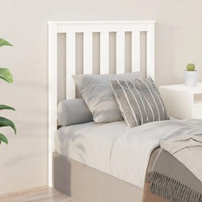 Testiera Per Letto Bianca 81x6x101 Cm İn Legno Massello Di Pino /