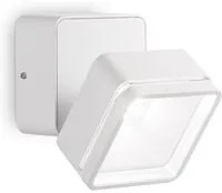 Applique Moderna Square Omega Metallo Bianco Led 7W 4000K Luce Naturale