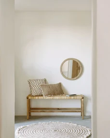 Kave Home - Specchio rotondo Alum in legno massello di mindi Ã˜ 50 cm