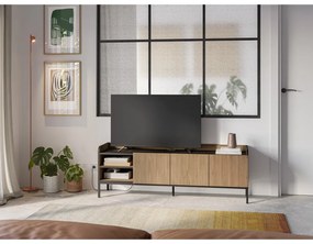 Mobile TV di colore naturale con effetto rovere 160x55x42 cm Adara – Marckeric