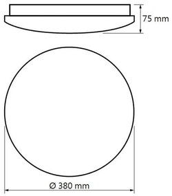 Plafoniera LED 24W IP20 ø380x75mm da soffitto e parete