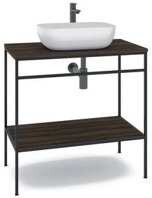 Mobile bagno con lavabo L 80 x H 92 x P 45.5 cm nero per vasca centrale Outline