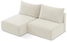 Divano angolare color crema allungabile/con contenitore (con penisola a sinistra) Kalena – Makamii