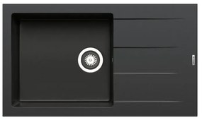 Lavello integrato 1 vasca in granito nero PYRAMIS Athlos L 50 x L 86 cm