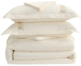 Set copripiumino e federa color crema in raso di cotone per letto singolo con lenzuolo incluso/6 pezzi 140x200 cm Maison Bloom – Mila Home Luxury