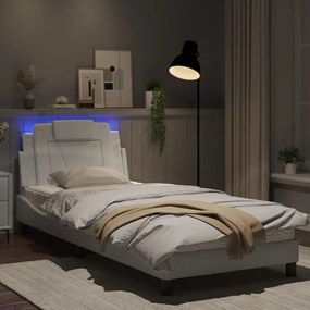 Giroletto con luci led bianco 90x190 cm in similpelle