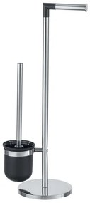 WENKO 21836800 - Spazzola per WC PARUS 25,5 x 57 cm acciaio inox/argento/nero