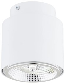 Plafoniera Moderna 1 Luce Faretto Ptah In Acciaio Bianco