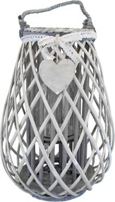GEORGIE - lanterna in vimini tondo 15 x 30 cm
