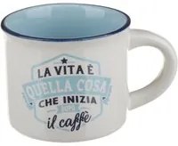 Tazzina caffè La vita inizia dopo il caffè in gres porcellanato