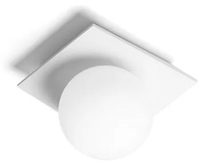 Sforzin illuminazione lampada a soffitto in gesso una luce con vetro opalino cicladi T387