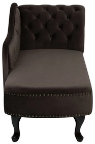 Chaise longue destra in velluto marrone NIMES Beliani
