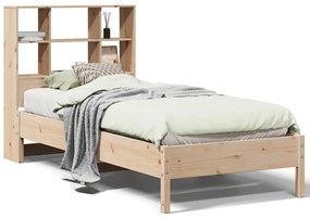 Letto libreria senza materasso 90x190 cm legno massello pino