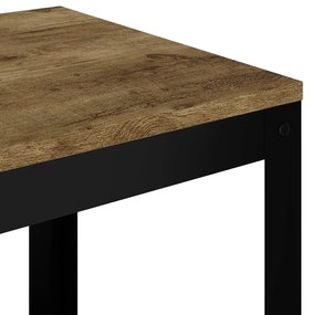 Tavolino marrone scuro e nero 40x40x45 cm mdf e ferro