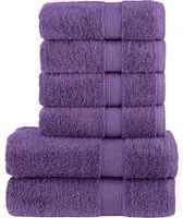 Set Asciugamani 6 pz Viola 600 gsm 100% Cotone 137562