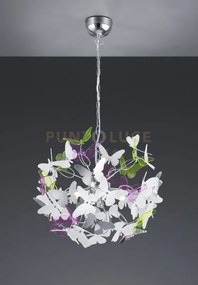 Butterfly sospensione cromata con farfalle incluso kit colorato e b...
