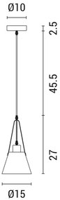 Lampadario a sospensione con filo 1xE27/40W/230V bianco