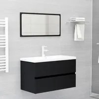 Set Mobili da Bagno Nero in Truciolato 3071595