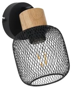 Brilagi - Faretto da parete BASKLITE 1xE27/15W/230V legno di hevea/nero