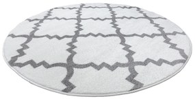 Tappeto SKETCH cerchio - F343 crema/grigio marocco trifoglio trellis