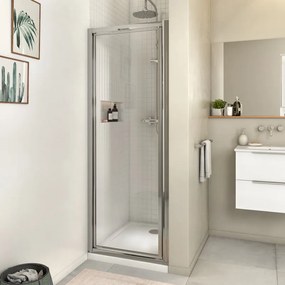 Porta doccia battente Essential L 67-70 cm x H 185 cm x SP 4 mm, profilo cromo