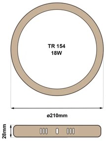 Plafoniera LED RING LED/18W/230V 4200K diametro 21 cm marrone