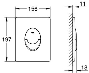GROHE 38964P00 - Pulsante di scarico START 156 × 197 mm cromo opaco