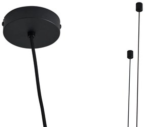 Lampada a sospensione moderna nera con vetro fumé 5 luci - Hybrid