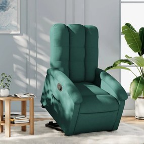 Poltrona Alzapersona Reclinabile Verde Scuro İn Tessuto /