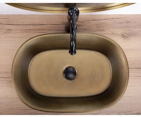 REA-U3305 -  Lavabo da appoggio WILMA RUSTIC 38x55 cm ceramica/rame