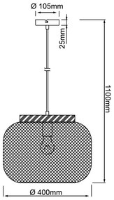Brilliant - Lampadario a sospensione su cavo GIADA 1xE27/40W/230V Ø 39 cm grigio